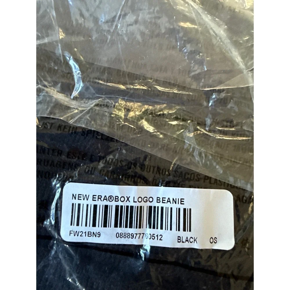 Supreme New Era Box Logo Beanie Black Knit Hat OS New‎ With Tags